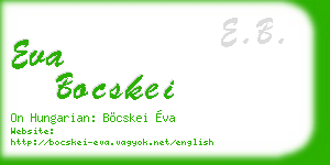 eva bocskei business card