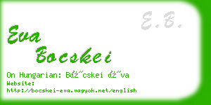 eva bocskei business card